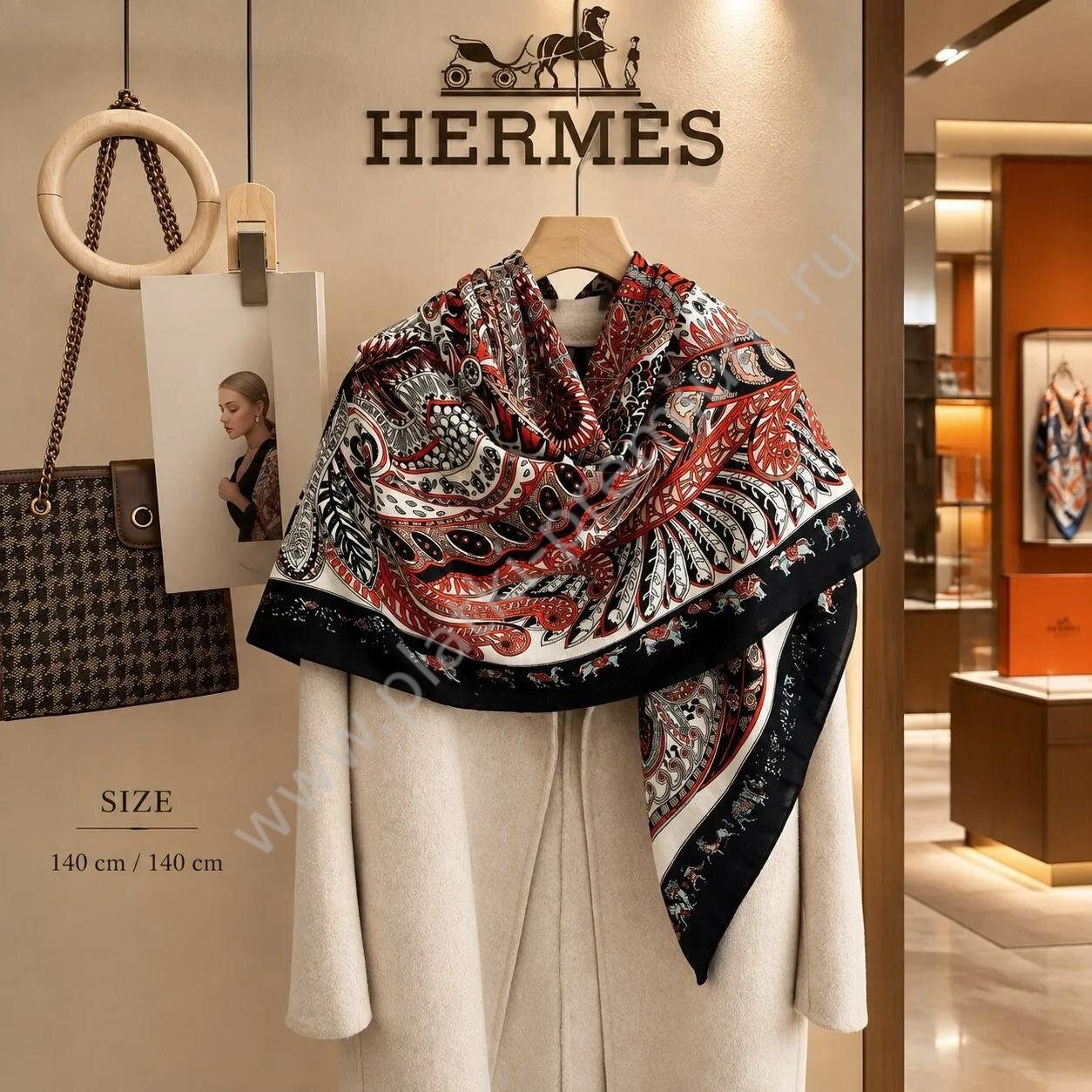 Теплый платок Hermés HK-07
